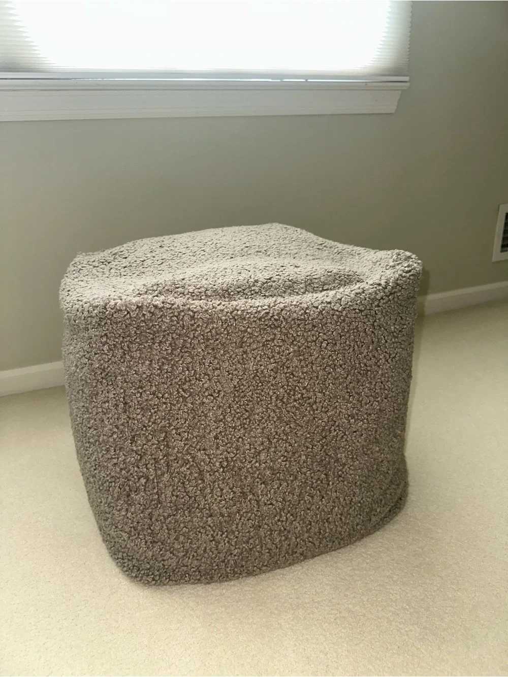 Pottery Barn Cozy Teddy Faux Fur Pouf